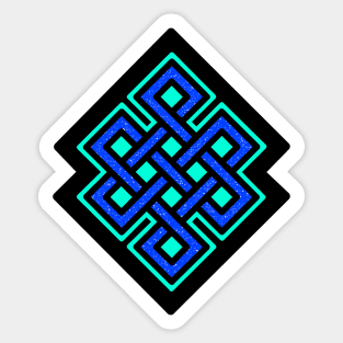 Endless Knot of Buddhism - Spiritual Auspicious Symbol - Eternal Knot in Blue - Endless Knot Sticker